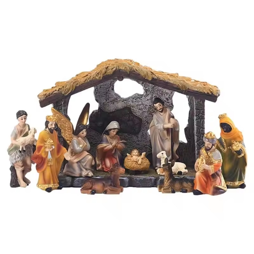 Kerststal - 12-Delige Heilige Familie Beeldjesset