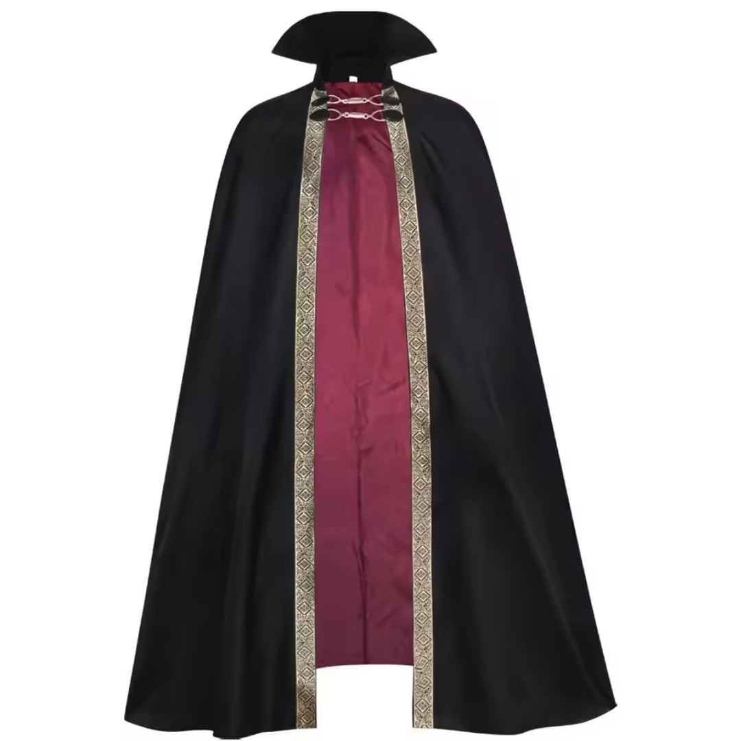 Halloween Vampier Kostuum met Cape en Metalen Ketting