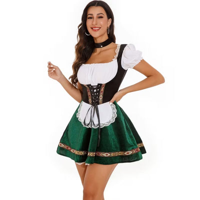 Korte Oktoberfest Dirndl Met Kant En Tailleband - Evelina