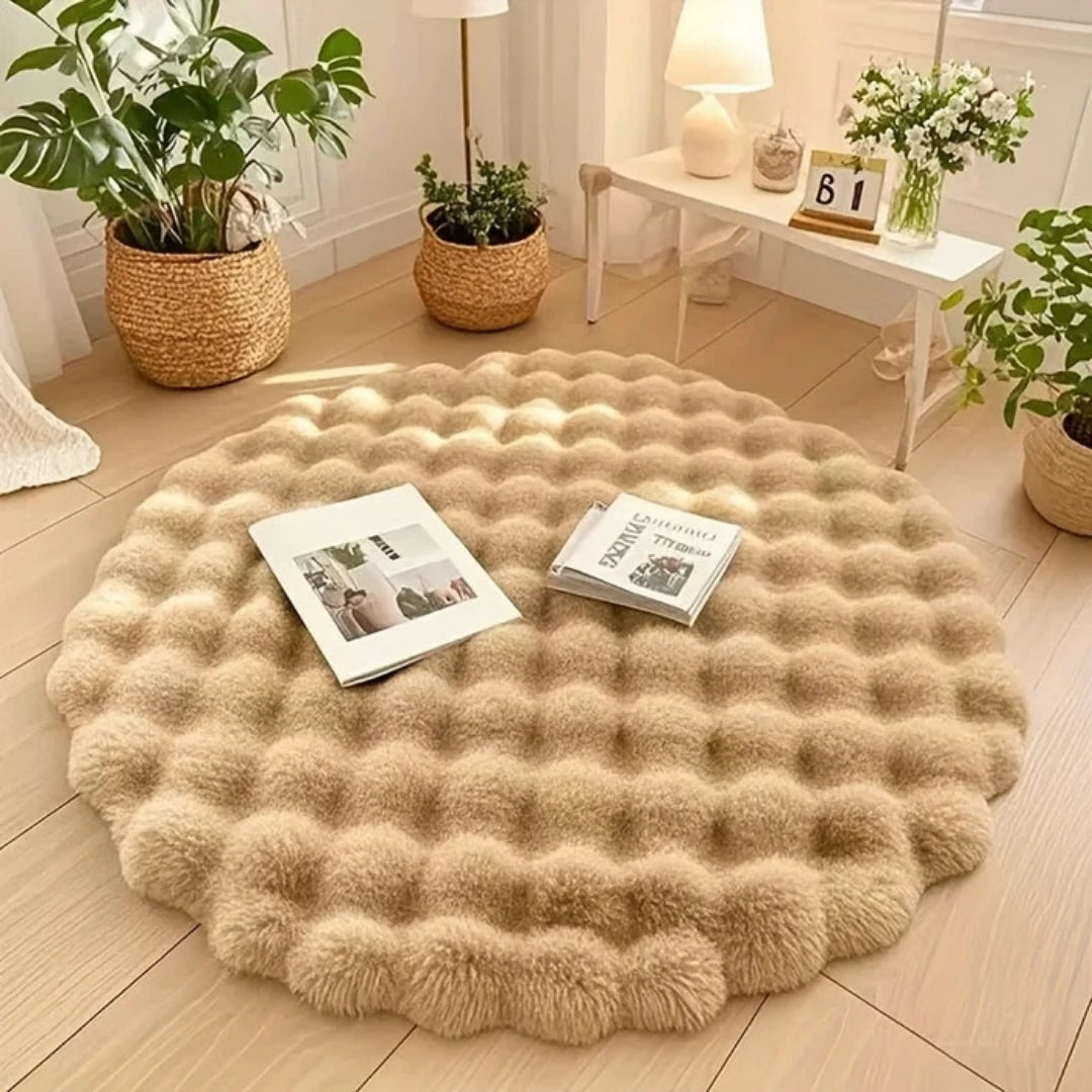 Vloerkleed - Rond Model Met Zachte Bubbelstructuur