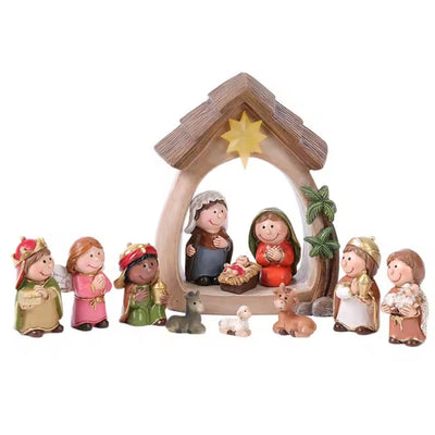 Kerststal - 12-Delige Heilige Familie met Verlichting