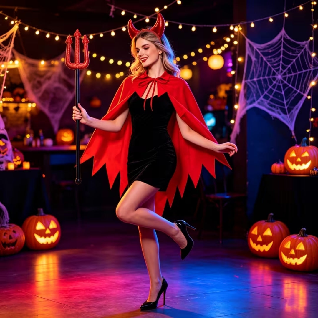 Halloween Kostuum Duivel - 3-Delig voor Dames