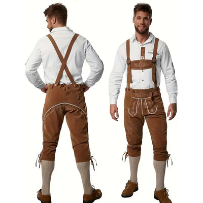 Oktoberfest Lederhosen Heren - Lichtbruin met Borduurwerk