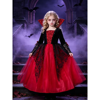 Halloween Vampier Prinsessen Kostuum met Kant