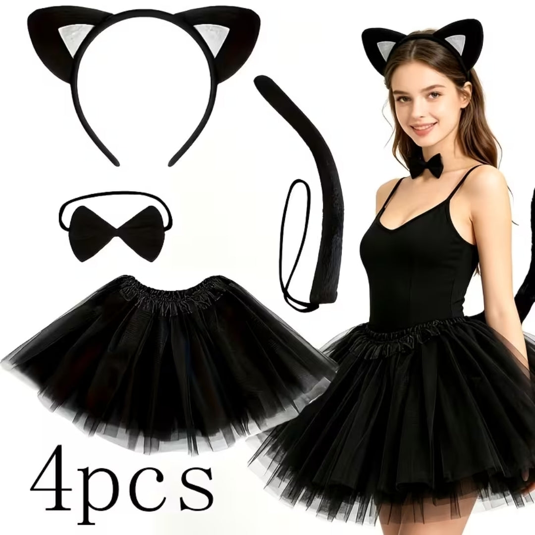 Halloween Kostuum Zwarte Kat voor Dames