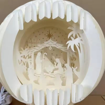 Kerststal - Verlicht Papieren Geboortetafereel