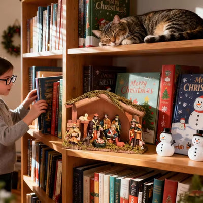 Kerstdecoratie Kerststal - Groot Geboortetafereel met Heilige Familie