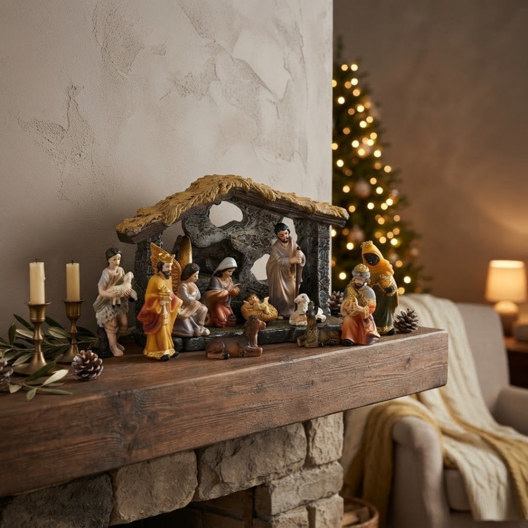 Kerststal - 12-Delige Heilige Familie Beeldjesset