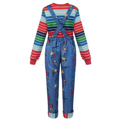 Halloween Chucky Kostuum - Gestreept Shirt met Tuinbroek