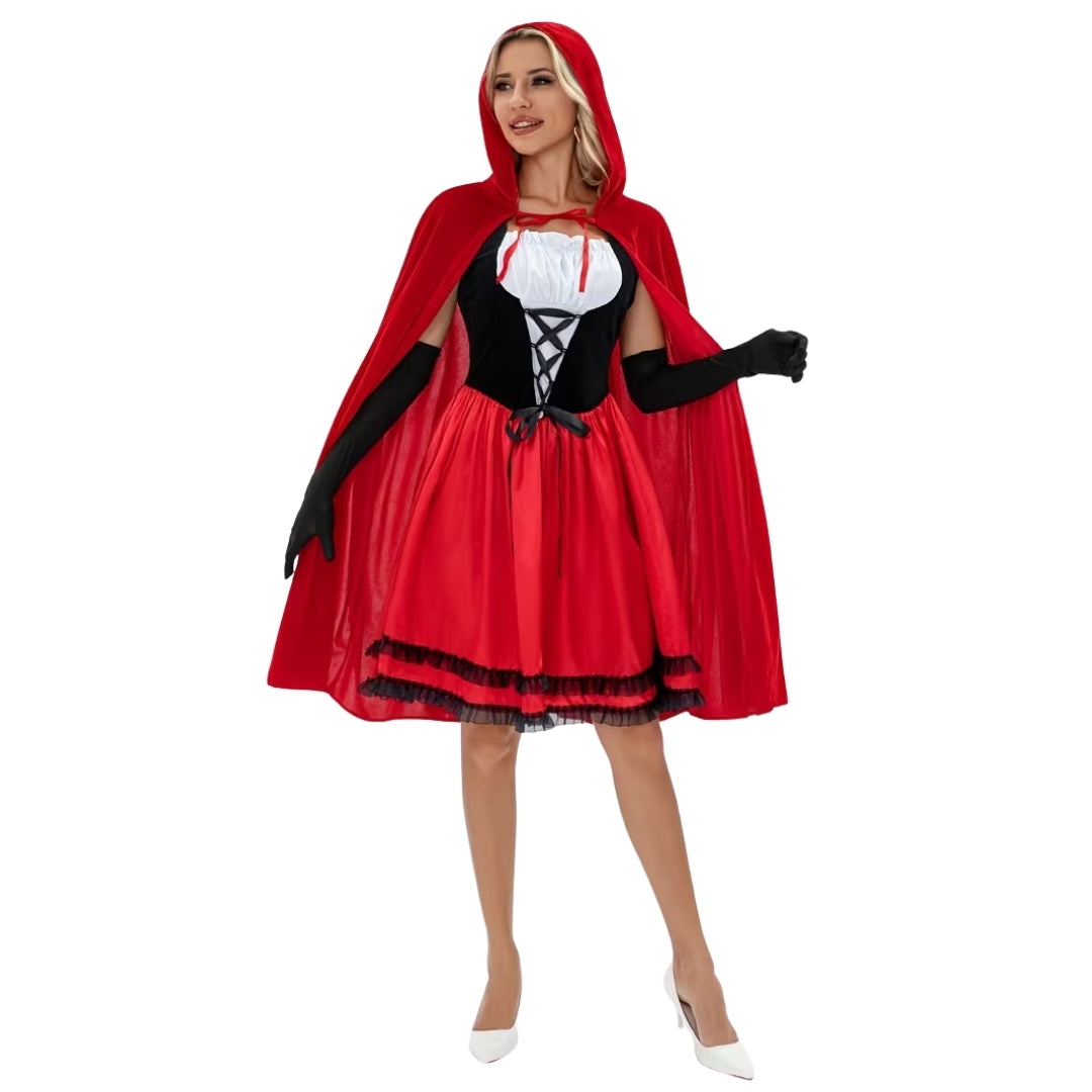 Halloween Kostuum Roodkapje - Driedelig voor Dames