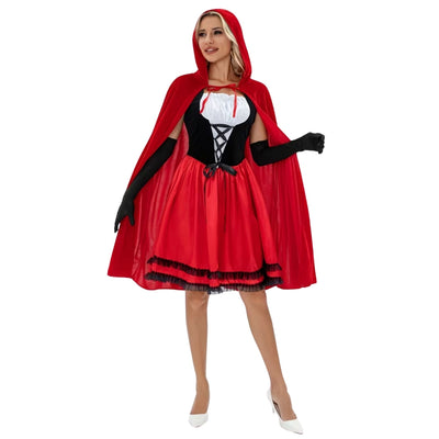 Halloween Kostuum Roodkapje - Driedelig voor Dames