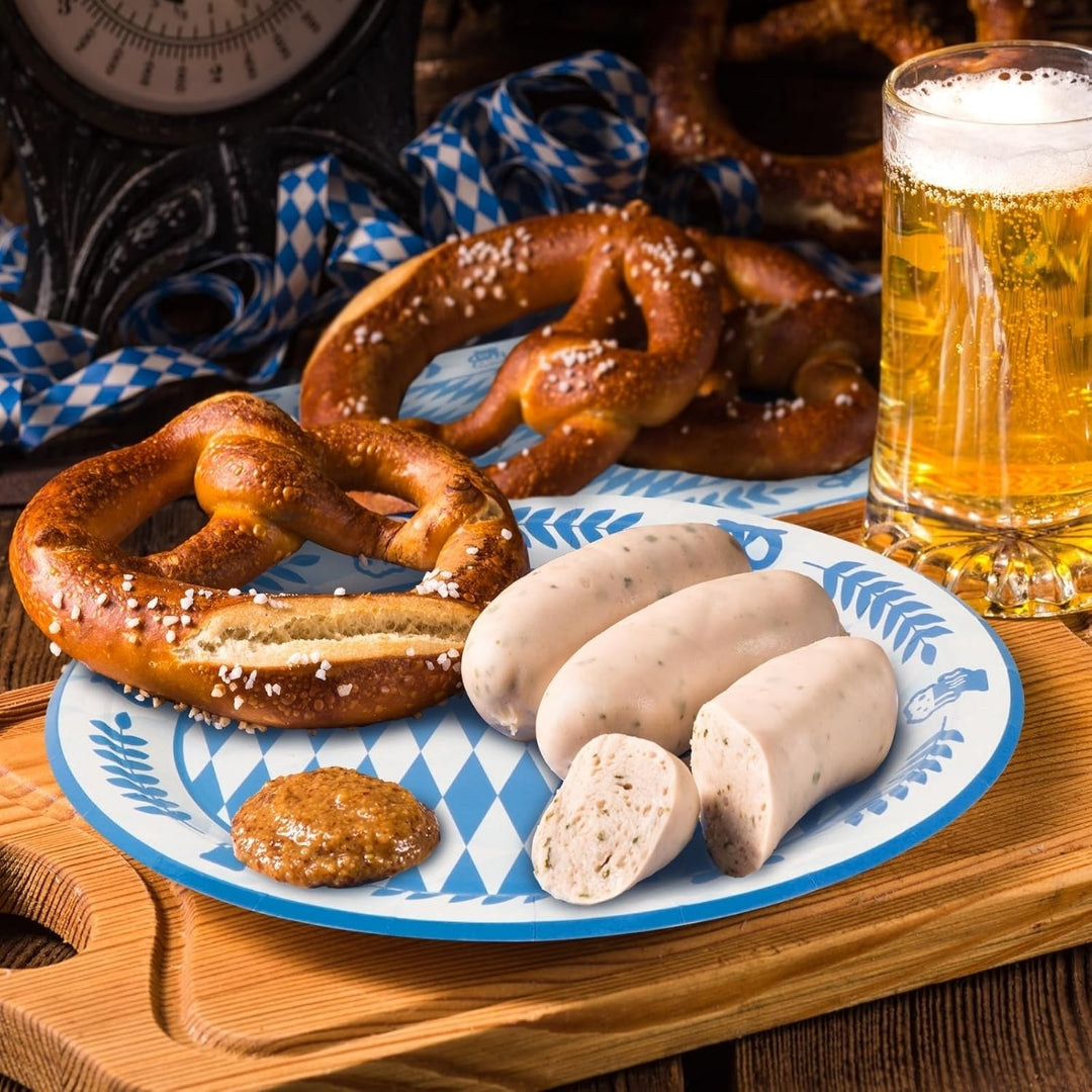 Oktoberfest Feest Servies - Blauwe Geruite Stijl