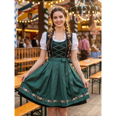 Oktoberfest Dirndl - 3-Delige Set Met Blouse en Schort - Elise