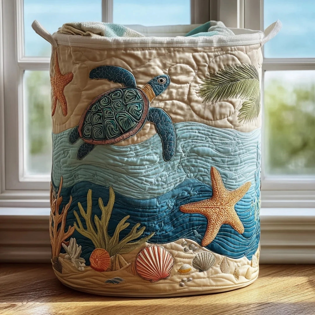 Wasmand - Gewatteerd met Zeeschildpad en Oceaandesign