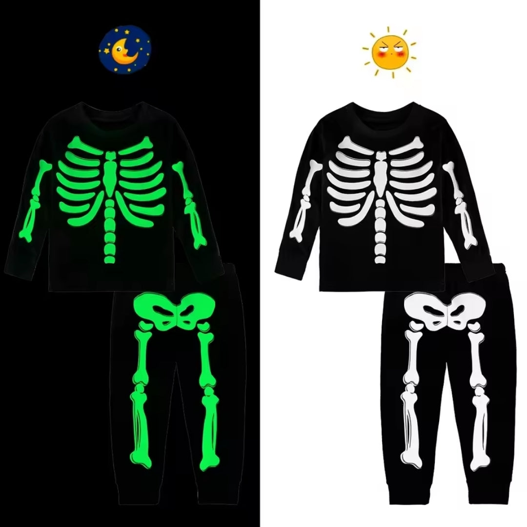 Halloween Skelet Kostuum Kinderen - Tweedelig en Lichtgevend