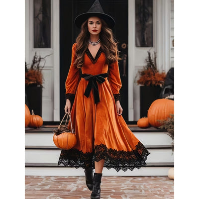 Halloween Heksen Jurk met Kant