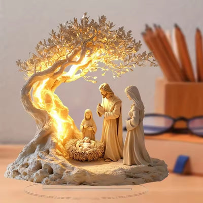 Kerstdecoratie Kerststal - Minimalistisch Geboortetafereel voor Kerstmis