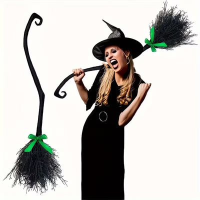 Halloween Heksen Bezem met Strik