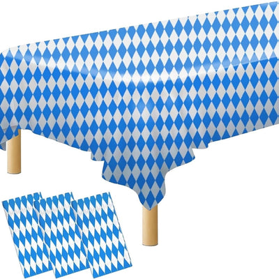 Oktoberfest Decoratie - Blauwe Geruite Tafeldecoratie Set