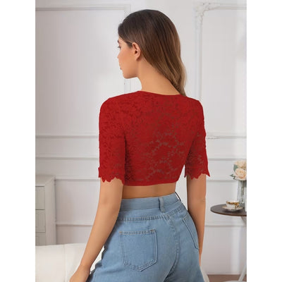 Kanten Top Met Ruffle Mouwen - Mira