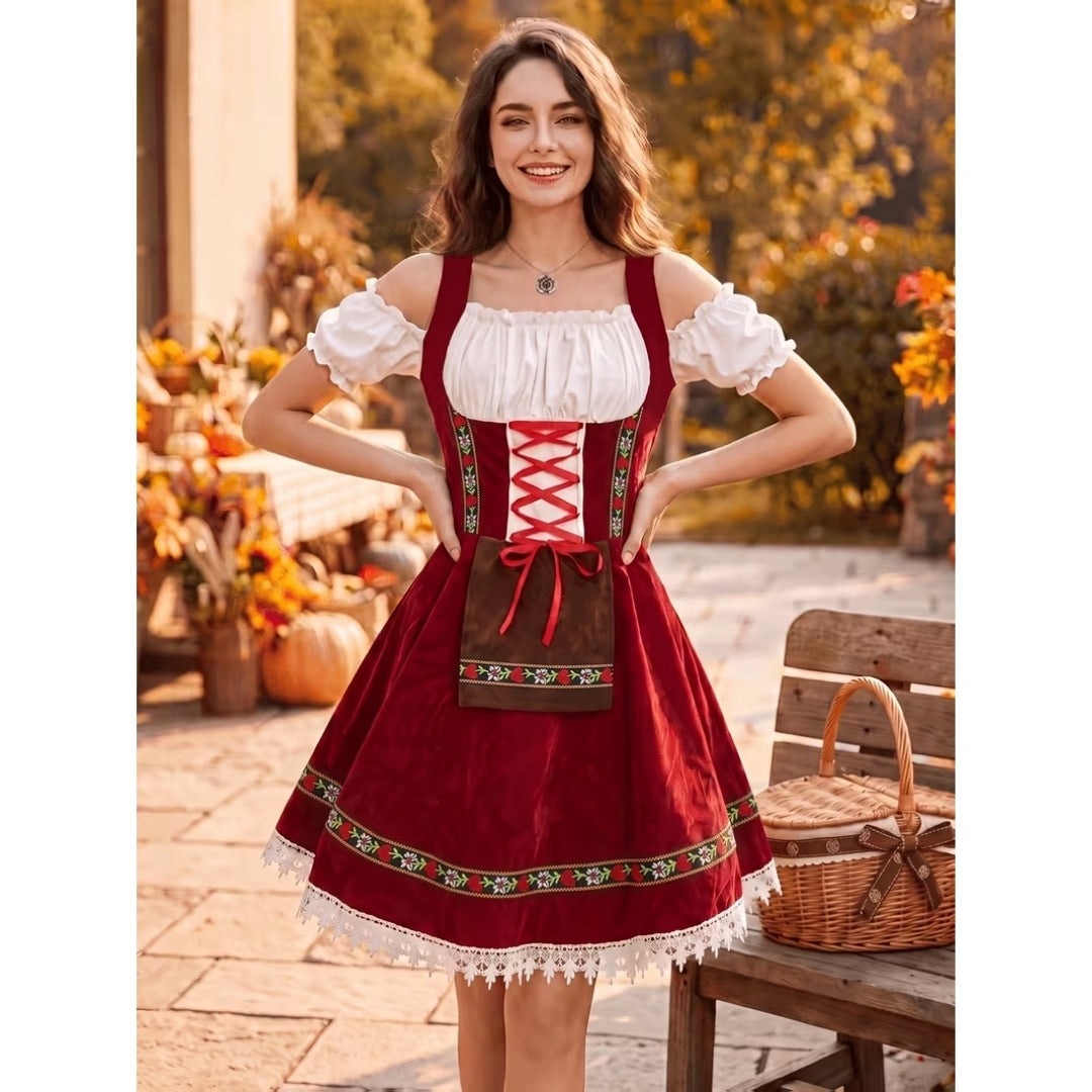 Oktoberfest Dirndl met Kanten Details - Dini
