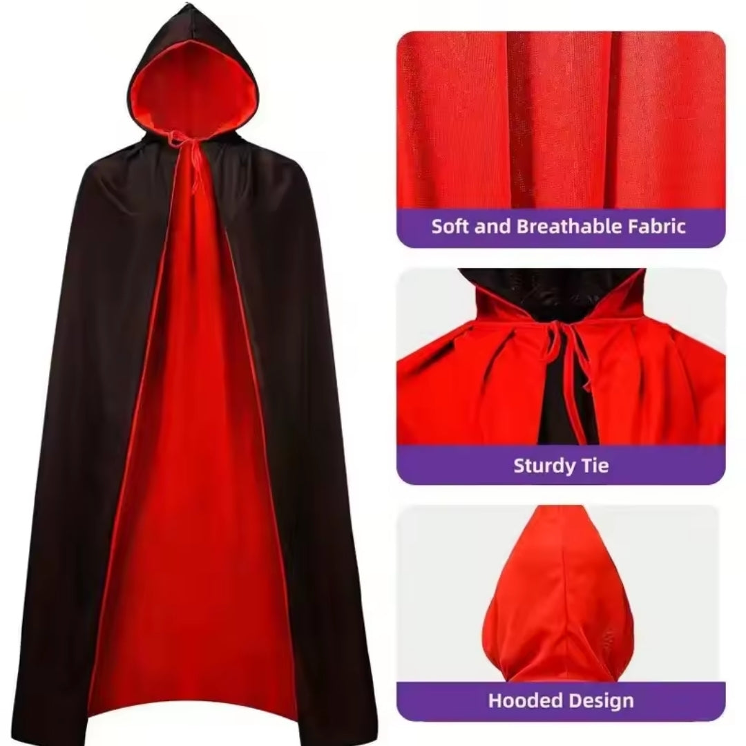 Halloween Vampier Kostuum - Cape met Capuchon