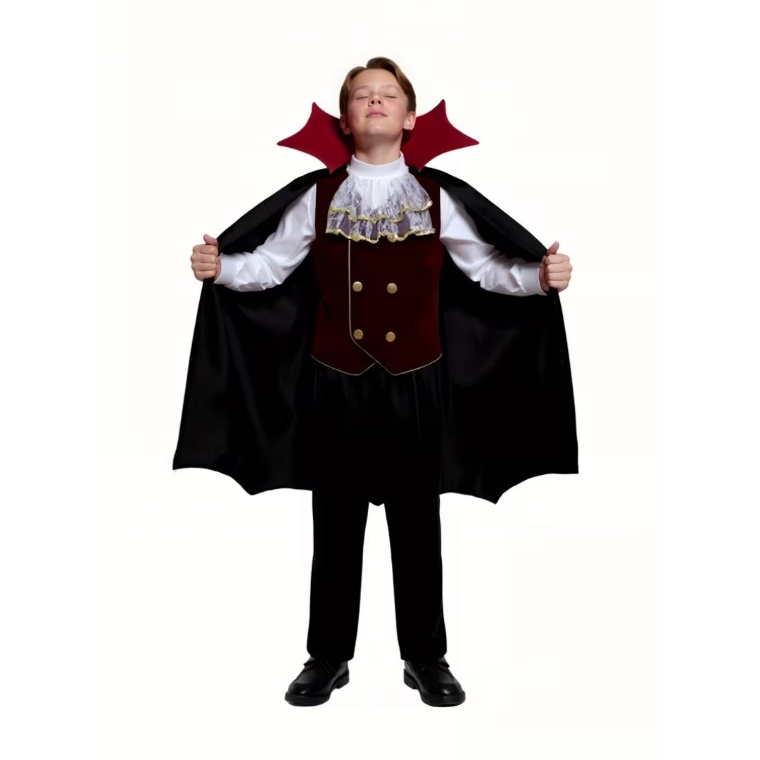 Halloween Vampier Kostuum Kinderen - 3-Delige Dracula Outfit met Cape