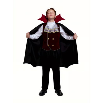 Halloween Vampier Kostuum Kinderen - 3-Delige Dracula Outfit met Cape