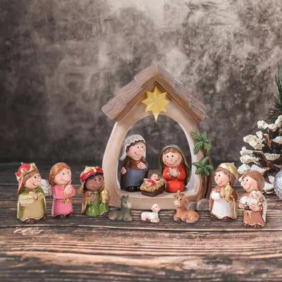 Kerststal - 12-Delige Heilige Familie met Verlichting