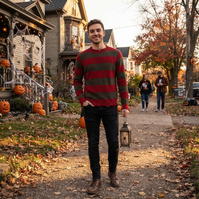 Halloween Freddy Krueger Echte Wollen Trui met Hoed