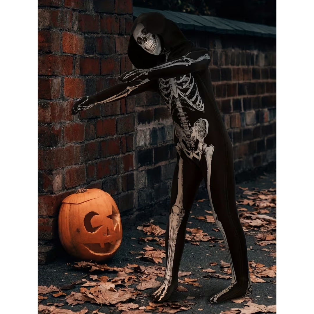 Halloween Skelet Kostuum - Elastische Bodysuit