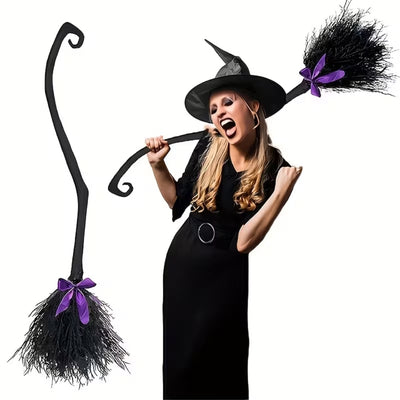 Halloween Heksen Bezem met Strik