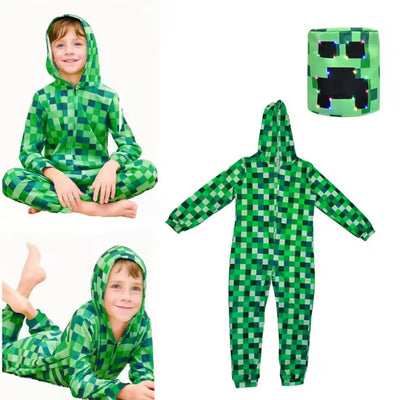 Minecraft Creeper Kostuum met LED Headgear