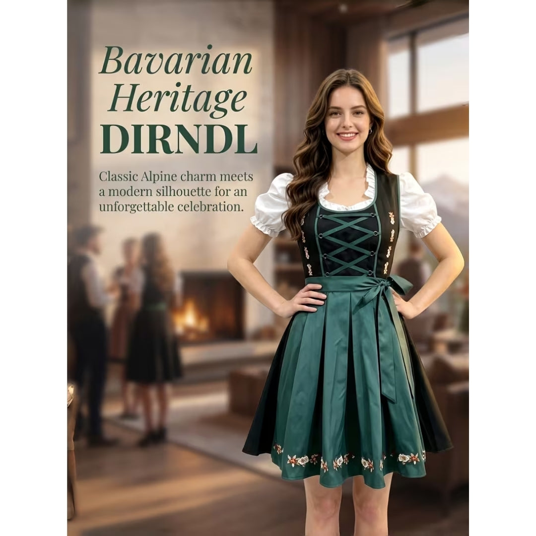 Oktoberfest Dirndl - 3-Delige Set Met Blouse en Schort - Elise