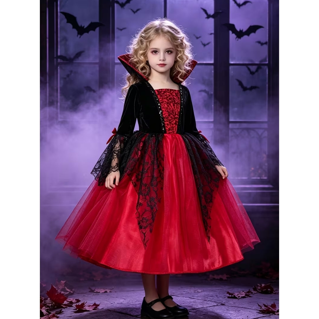 Halloween Vampier Prinsessen Kostuum met Kant