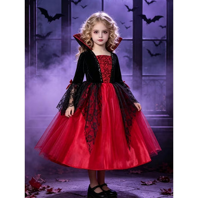 Halloween Vampier Prinsessen Kostuum met Kant