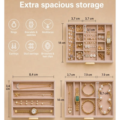 JewelBox™ - Sieradendoos met Lades en Glazen Deksel