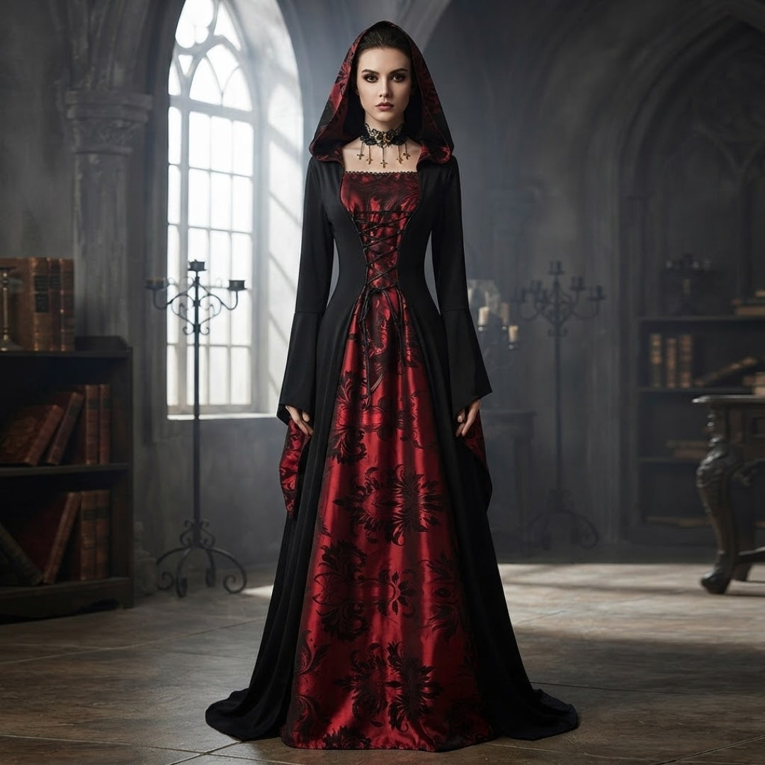 Halloween Vampier Kostuum - Middeleeuwse Gothic Stijl