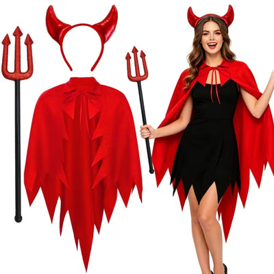 Halloween Kostuum Duivel - 3-Delig voor Dames