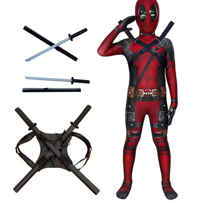 Deadpool Kostuum Halloween met Zwaardset