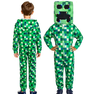 Minecraft Creeper Kostuum met LED Headgear
