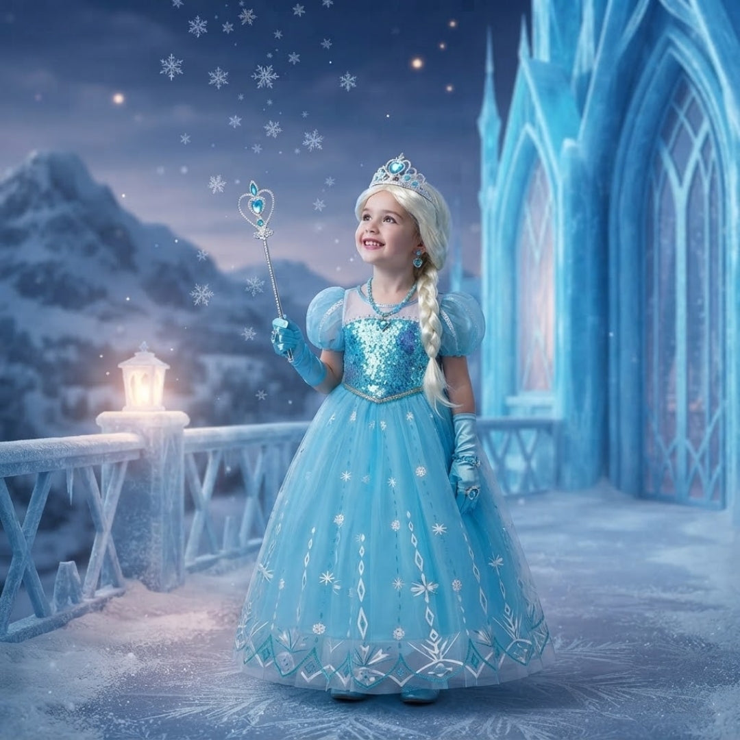 Elsa Prinsessen Jurk - Sneeuwprinses voor Meisjes
