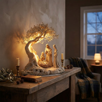 Kerstdecoratie Kerststal - Minimalistisch Geboortetafereel voor Kerstmis