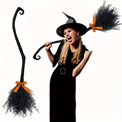Halloween Heksen Bezem met Strik