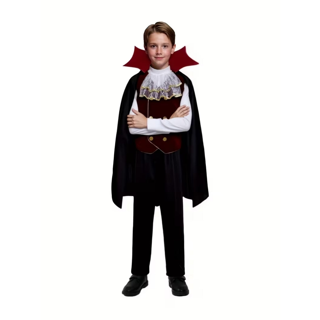 Halloween Vampier Kostuum Kinderen - 3-Delige Dracula Outfit met Cape