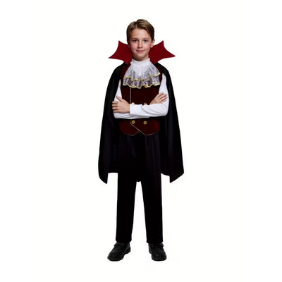 Halloween Vampier Kostuum Kinderen - 3-Delige Dracula Outfit met Cape