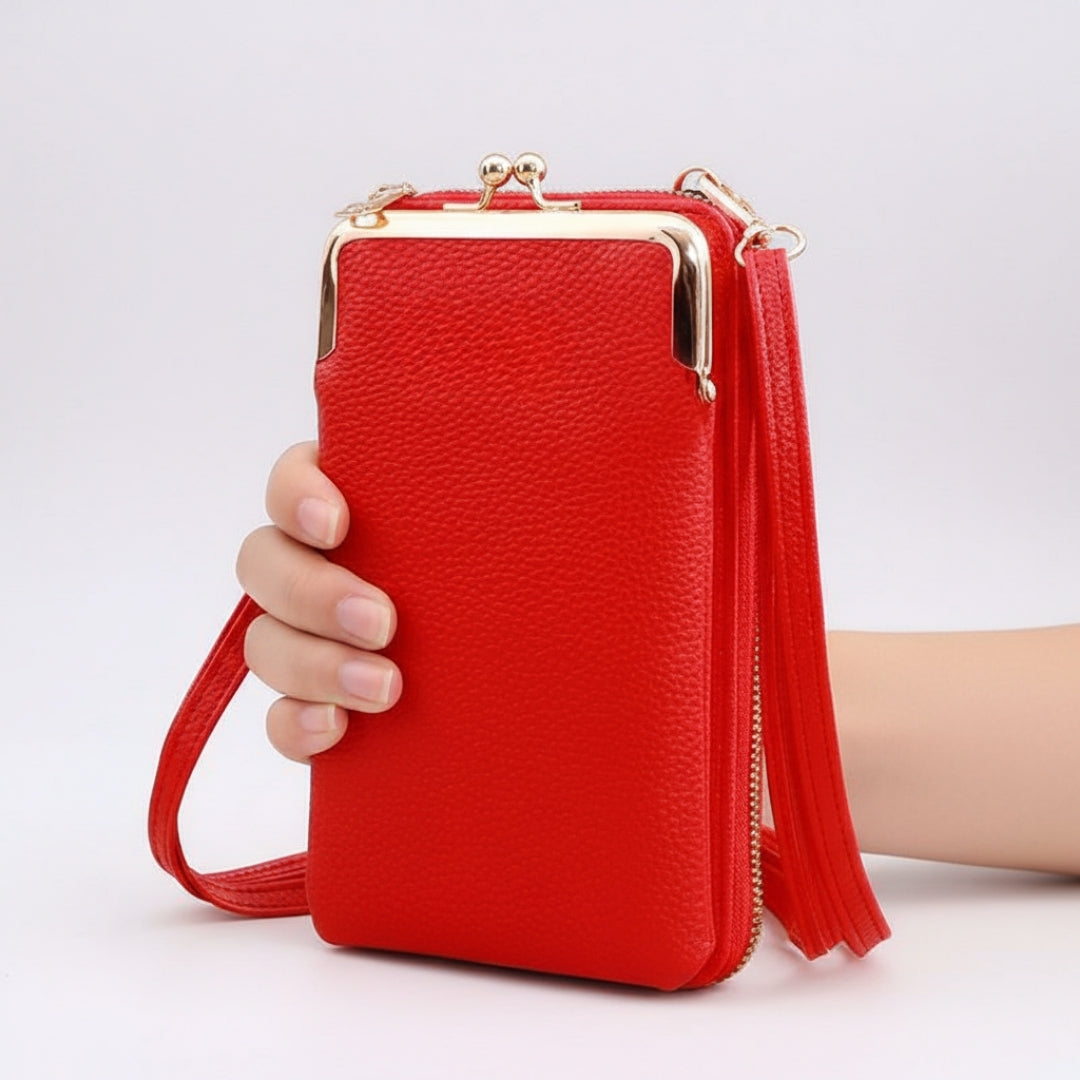 Leren Portemonnee - Compact Voor Telefoon Met Polsband