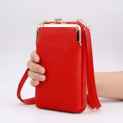 Leren Portemonnee - Compact Voor Telefoon Met Polsband