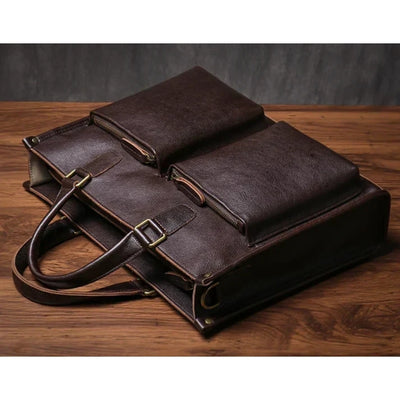 Laptoptas - Echt Leren Businessmodel Met 14 Inch Laptopvak