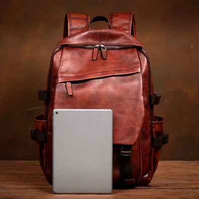 Leren Rugzak - Handgemaakte Uitvoering Met Ruim 16 Inch Laptopvak